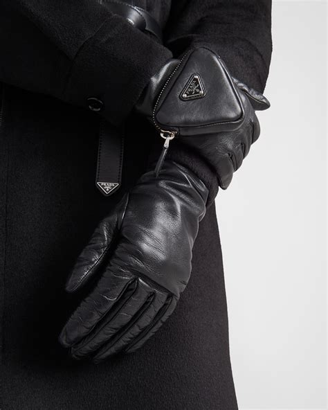 prada nappa gloves|Black Long nappa leather gloves with pouch .